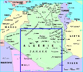 mapa de Argelia em frances