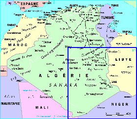 mapa de Argelia em frances