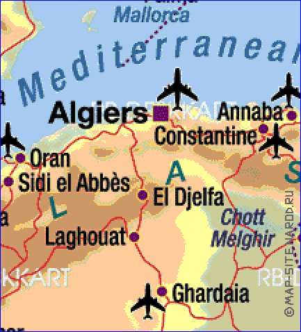 carte de Algerie en allemand