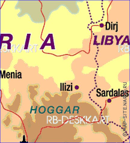 mapa de Argelia em alemao