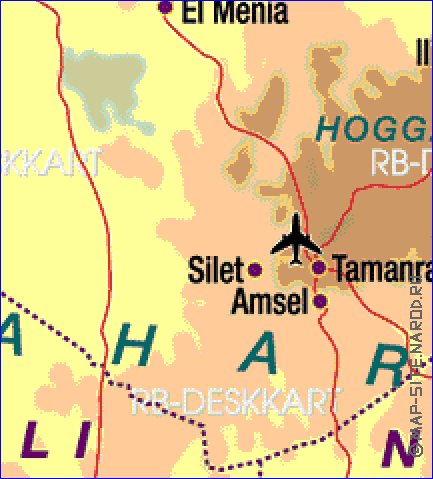 mapa de Argelia em alemao