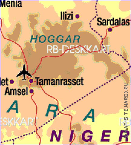 mapa de Argelia em alemao