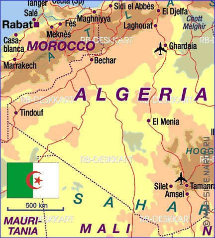 carte de Algerie en allemand