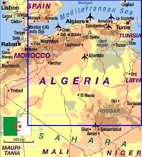 mapa de Argelia em alemao