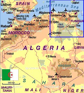 mapa de Argelia em alemao