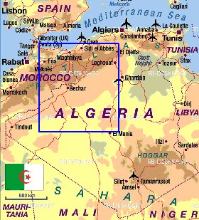 mapa de Argelia em alemao