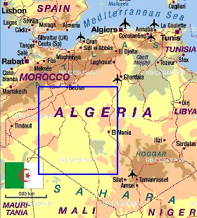 mapa de Argelia em alemao