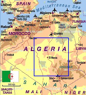 mapa de Argelia em alemao