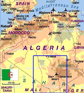 mapa de Argelia em alemao