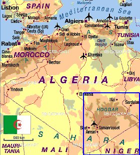 mapa de Argelia em alemao