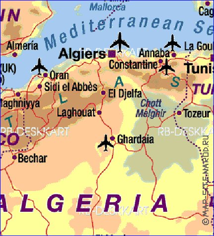 carte de Algerie en allemand