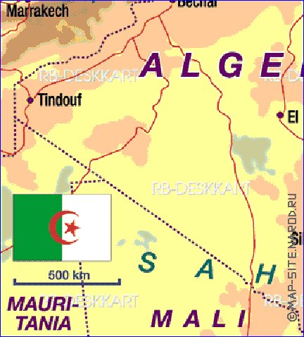 mapa de Argelia em alemao