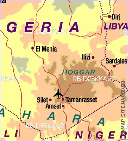 mapa de Argelia em alemao