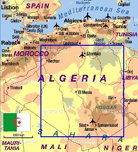 mapa de Argelia em alemao