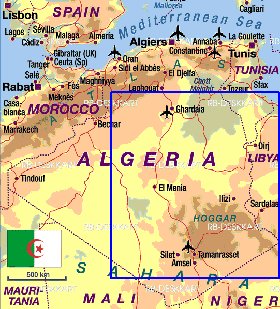 mapa de Argelia em alemao