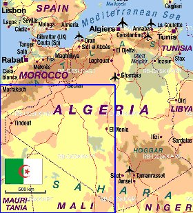 mapa de Argelia em alemao