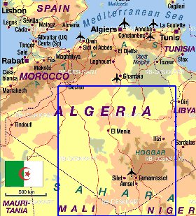 mapa de Argelia em alemao