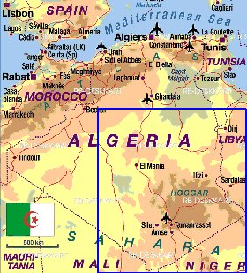 mapa de Argelia em alemao