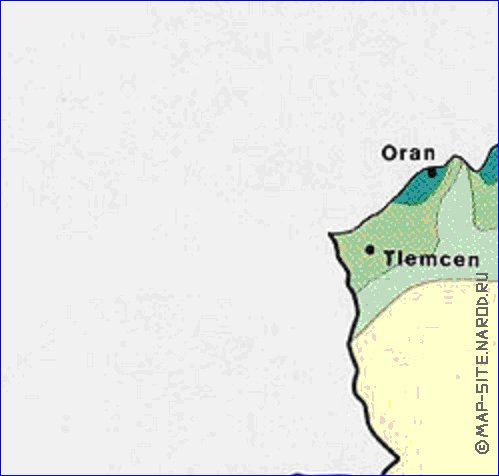 mapa de de densidade populacional Argelia em ingles