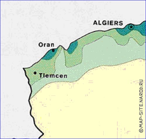 mapa de de densidade populacional Argelia em ingles