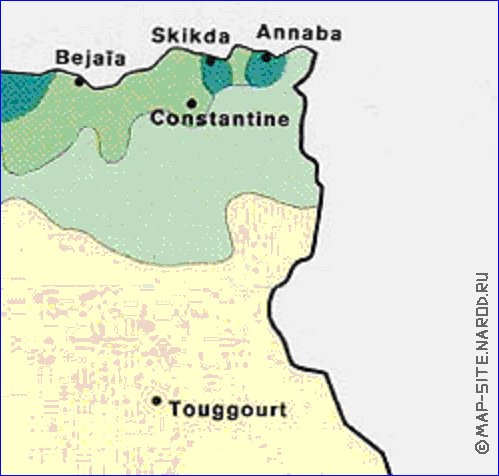 mapa de de densidade populacional Argelia em ingles