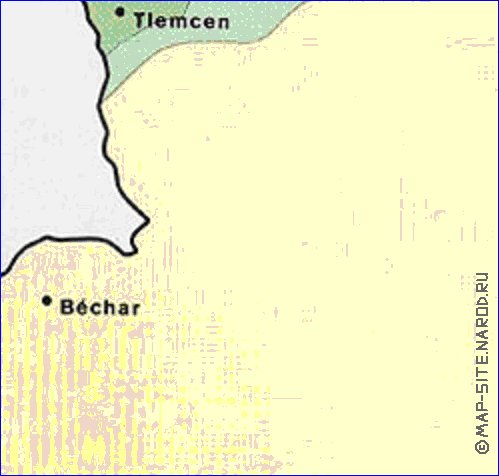 carte de de la densite de population Algerie en anglais