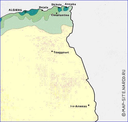 mapa de de densidade populacional Argelia em ingles