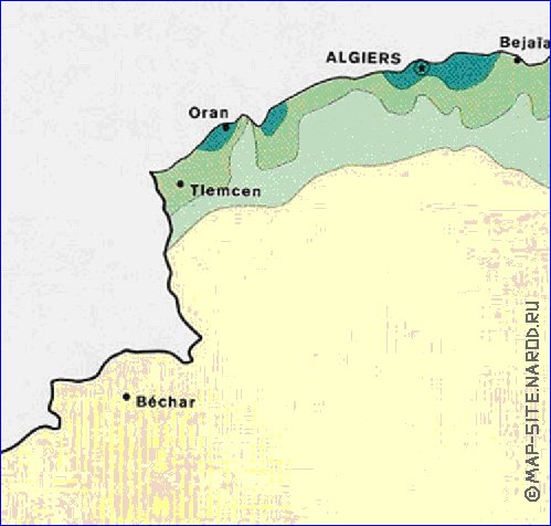 mapa de de densidade populacional Argelia em ingles