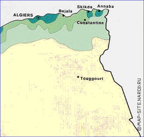 mapa de de densidade populacional Argelia em ingles