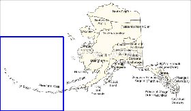 Administrativa mapa de Alasca em ingles