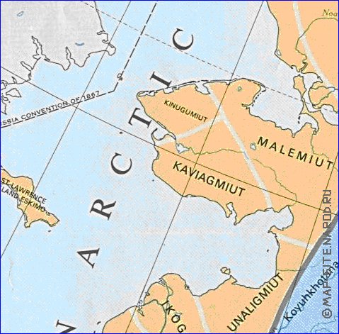 mapa de Alasca em ingles