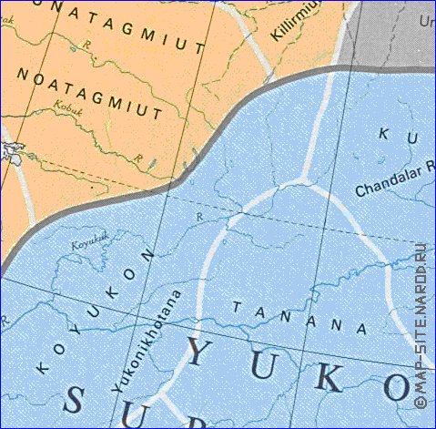 mapa de Alasca em ingles