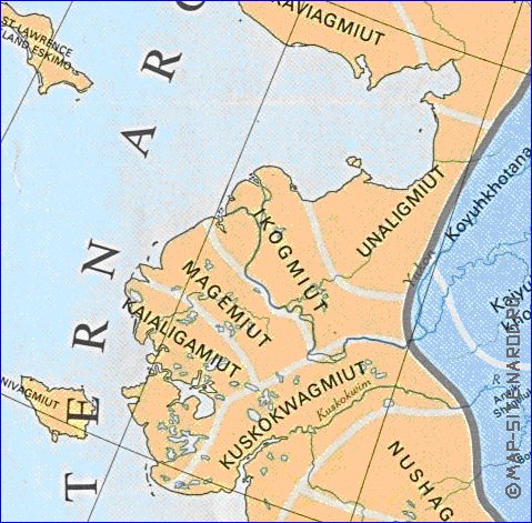 mapa de Alasca em ingles