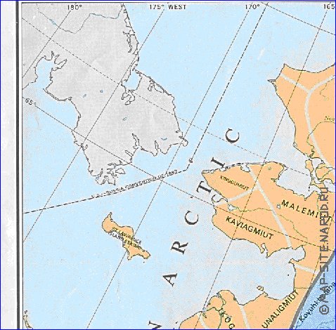 mapa de Alasca em ingles