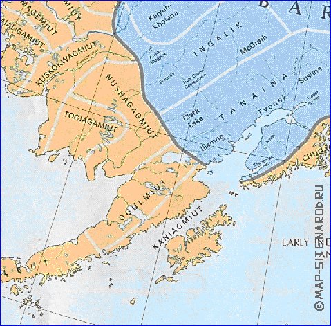 carte de Alaska en anglais