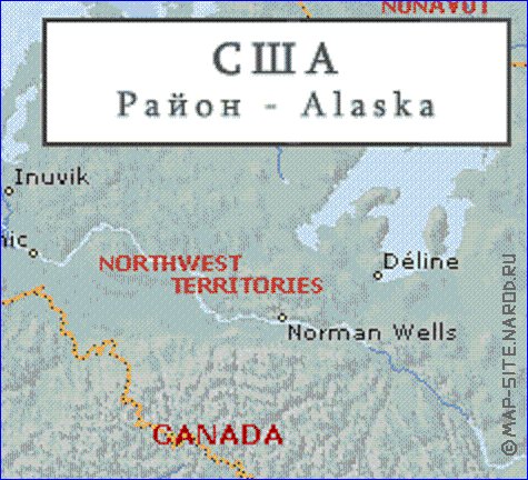 Fisica mapa de Alasca em ingles