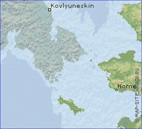 Fisica mapa de Alasca em ingles