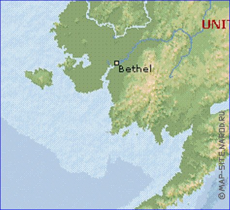 Fisica mapa de Alasca em ingles