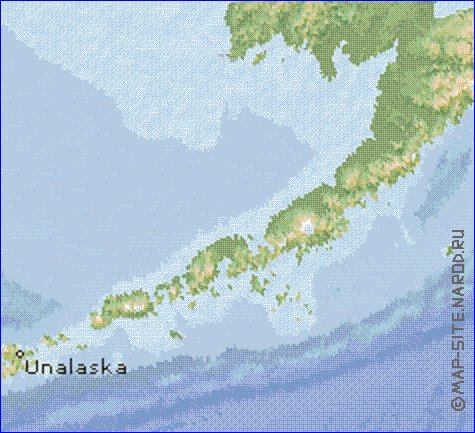 Fisica mapa de Alasca em ingles