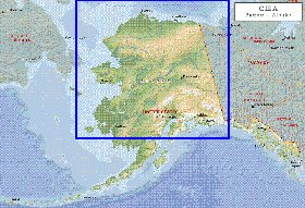 Fisica mapa de Alasca em ingles