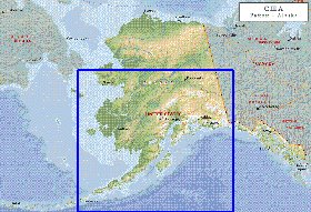 Fisica mapa de Alasca em ingles