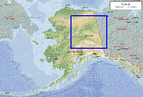 Fisica mapa de Alasca em ingles