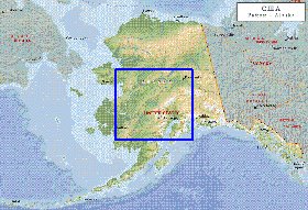 Fisica mapa de Alasca em ingles