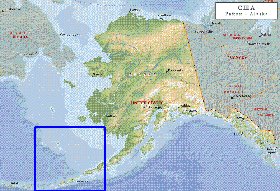 Fisica mapa de Alasca em ingles