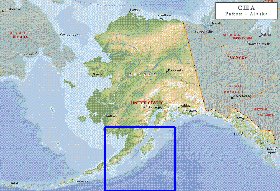 Fisica mapa de Alasca em ingles