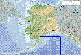 Fisica mapa de Alasca em ingles