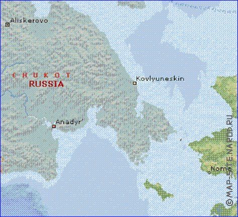 Fisica mapa de Alasca em ingles