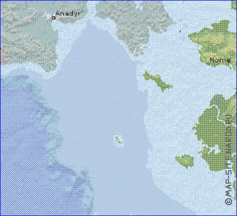 Fisica mapa de Alasca em ingles