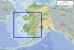 Fisica mapa de Alasca em ingles