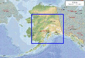 Fisica mapa de Alasca em ingles